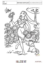 pocahontas boyama sayfaları